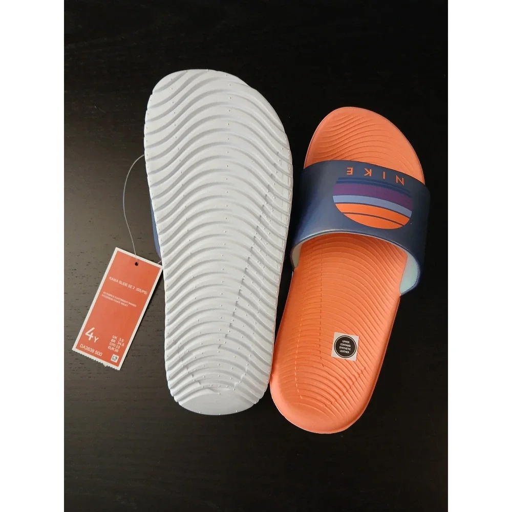 Nike Kawa Slide SE 2 GS PS Sunset Dk Purple Dust Bright Mango DA2638-500 4Y
